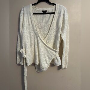 H&M Cream Lace Wrap Blouse
